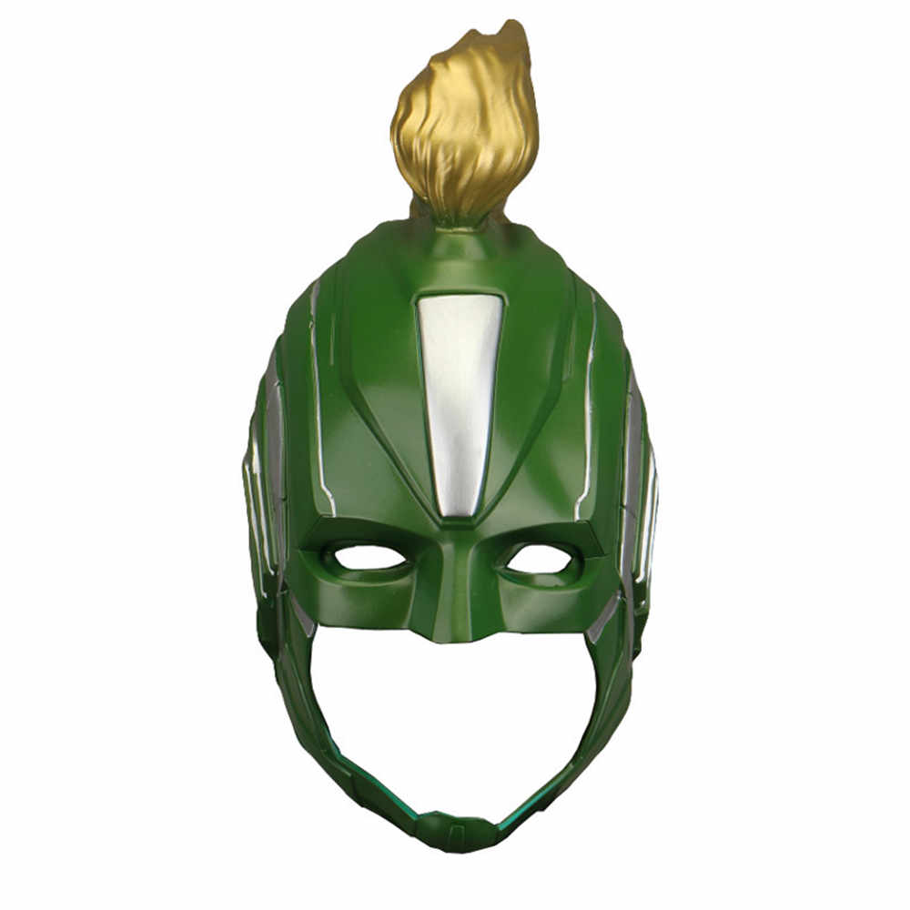 Film Captain Marvel Casque Carol danvers cosplay PVC Masque rouge vert Halloween Costume Party Fancy Props fans cadeaux
