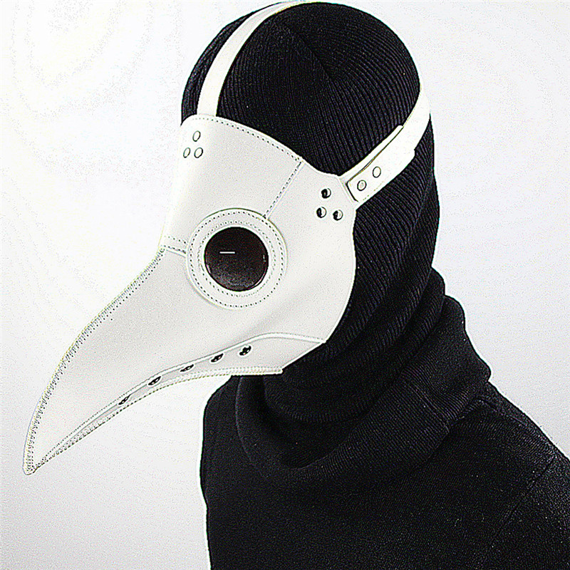 Cospaly dr. Beulenpest Steampunk peste doctor masque blanc PU Oiseaux en cuir Masques Beak Halloween Art Cosplay Carnaval Costume